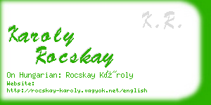 karoly rocskay business card